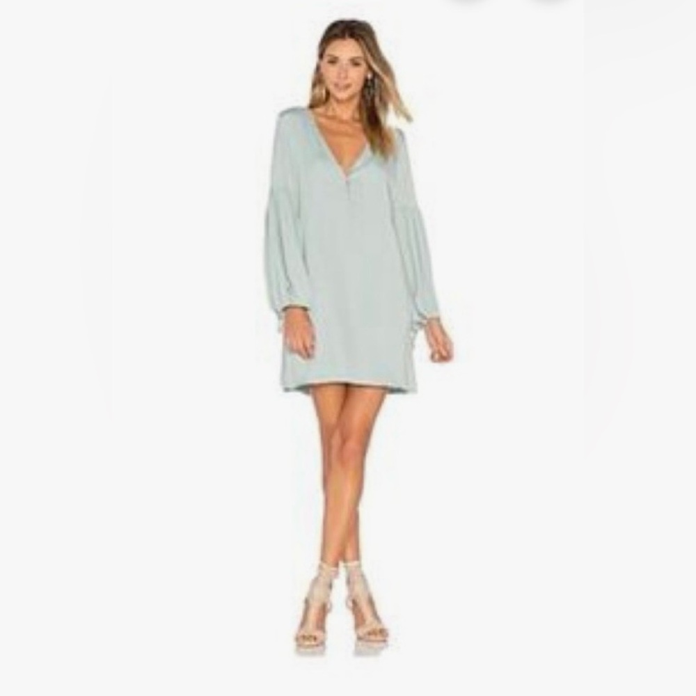 L'Academie Revolve The Airy Balloon Sleeves in Sage Green Dress Summer Date Sexy